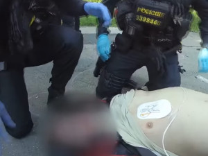 VIDEO: Muž zkolaboval v parku a přestal dýchat. Život mu zachránili policisté