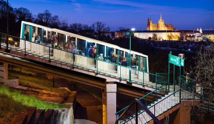 Lanová dráha na Petřín.