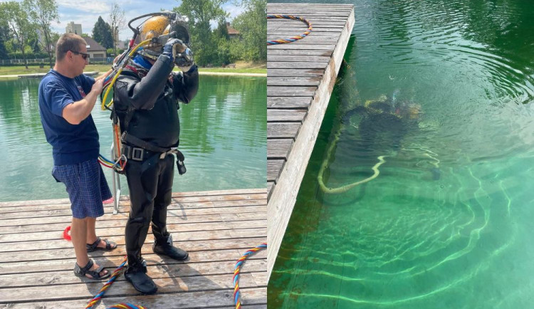 Koupaliště na Lhotce čistili od plžů i potápěči. Voda je v pořádku