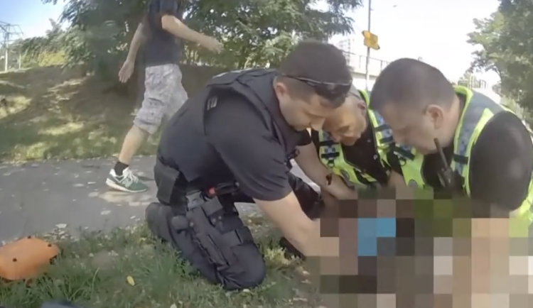 VIDEO: Topící se ženu zachraňovali z pražského rybníku dvakrát. Nejdřív kolemjdoucí, pak strážníci