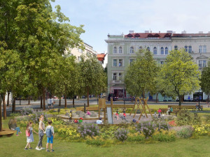 VIZUALIZACE: Rekonstrukce náměstí Jiřího z Poděbrad bude stát 395 milionů