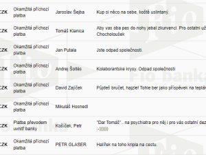 Desetník jako příspěvek na tepláky či cestu do Ruska, transparetní účet dezinfo scény se plní vzkazy pro uprchlého Čermáka