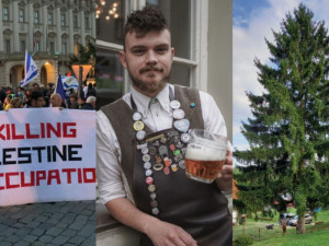 ŘÍJEN 2023: Propalestinské protesty, punkový výčepák a vánoční strom