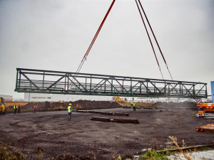 Část bývalé smíchovské lávky přemostí Jizeru v Mladé Boleslavi