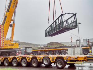 Část bývalé smíchovské lávky přemostí Jizeru v Mladé Boleslavi