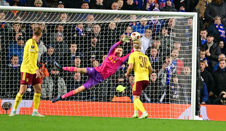 Fotbalisté Sparty prohráli v Evropské lize na hřišti Glasgow Rangers 1:2