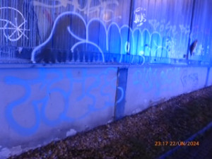 Vandala přistihly při činu hned dvě policejní hlídky najednou