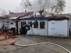 Hasiči v Nuslích zachránili z hořící budovy kočku