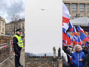 BŘEZEN 2024: Hnůj před úřadem vlády, stíhačky nad Karlovým mostem a demonstrace na Václaváku