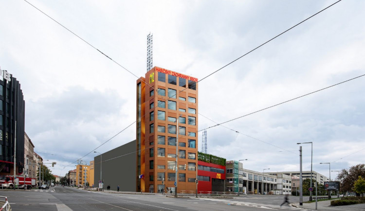 V Holešovicích roste nové sídlo krajského ředitelství hasičů. Bude mít deset pater a vyjde na dvě stě milionů