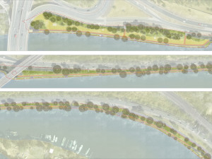 VIZUALIZACE: Podél Vltavy v Praze 8 vybudují cyklostezku a rekreační plochy, stavět se začne na podzim