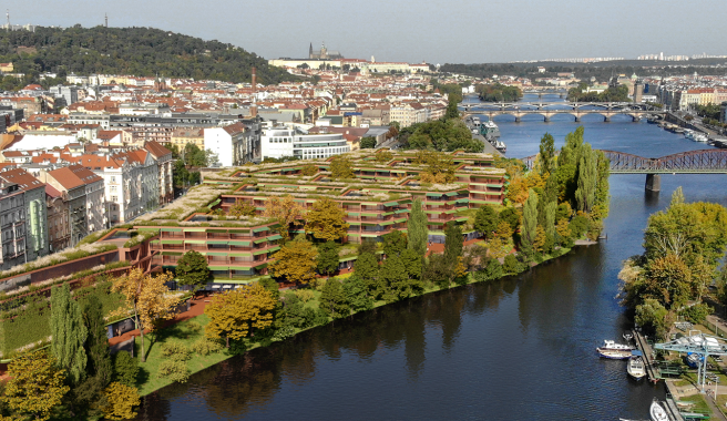 VIZUALIZACE: Na smíchovském břehu Vltavy postaví byty, zmizí sportoviště. Praha schválila změnu územního plánu