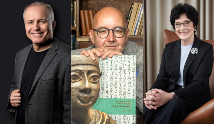 Miliardář Pavel Sehnal, egyptolog Miroslav Bárta a akademička Eva Zažímalová.