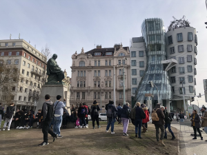 Praha nahradila zadupaný trávník u Tančícího domu novým za dvě stě tisíc. Vstupu brání ploty, turisté se tam ale vrátí