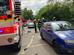 Pražští hasiči v sobotu zasahovali hned dvakrát ve Strašnicích. Stihli také zachránit srnku z výkopu