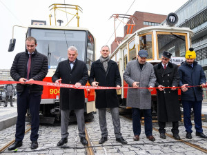 Prodloužená tramvajová trať na Pankrác je oficiálně otevřena
