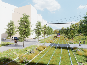 Nová tramvajová trať Olšanská – Habrová, úsek mezi zastávkami Malešická a Nad Kapličkou
