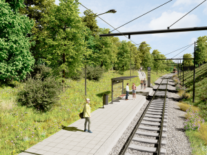 Nová tramvajová trať Olšanská – Habrová, jednokolejný úsek – zastávka Habrová