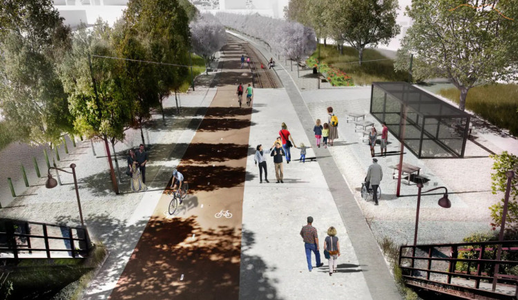 Autoři petice požadují pokračování projektu drážní promenády. Vedení města tvrdí, že zahájení stavby je naspadnutí