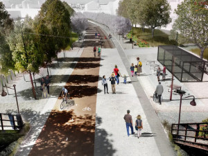 Autoři petice požadují pokračování projektu drážní promenády. Vedení města tvrdí, že zahájení stavby je naspadnutí