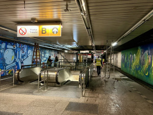 VIDEO: Stanice metra Florenc linky C zůstane kvůli průsaku vody zavřená několik dní