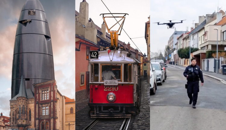 Brněnský orloj na Staromáku, tramvaj do Zlaté uličky a strážníci s drony. S aprílovými vtípky s i v Praze vyhráli