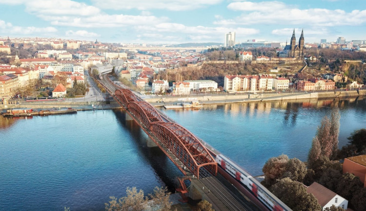 Vizualizace opravy Vyšehradského mostu, který představil Nadační fond Vyšehradského mostu