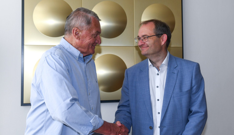 Primátor Bohuslav Svoboda s Tomášem Havlem.