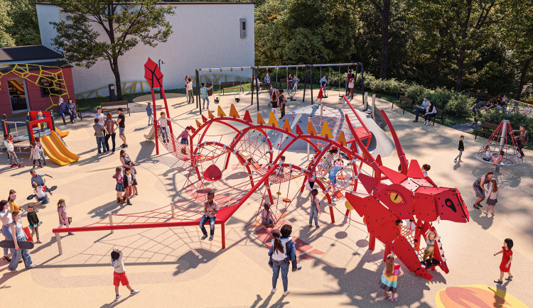 Praha 2 zrevitalizuje hřiště U Draka v Riegrových sadech za 32 milionů