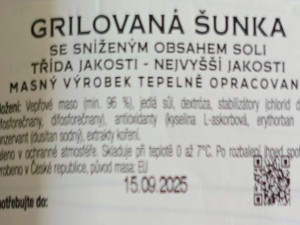 Státní veterinární správa stahuje z trhu šunku kvůli přítomnosti listerií