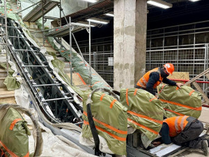 FOTO: Rekonstrukce metra Pankrác pokračuje, vzniká přestup mezi linkami C a D