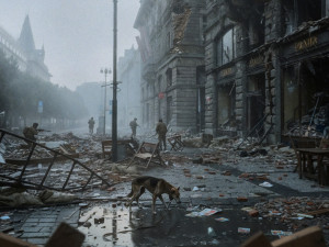 Praha zničená válkou. Paměť národa spustila v ulicích kampaň na podporu Ukrajiny