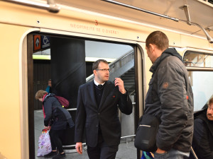 FOTO: Historická souprava v provozu na lince metra B