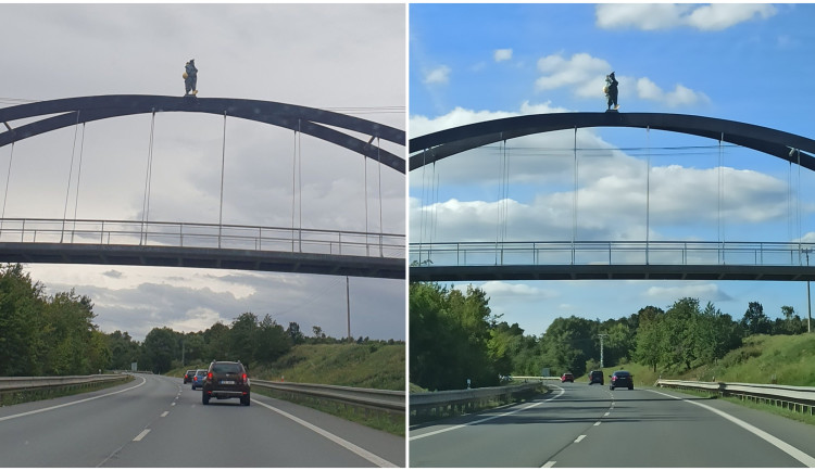 Kontroverzní socha na lávce zůstává. Dílo, které děsí řidiče, bude řešit ministerstvo