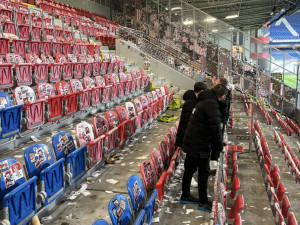 Tak vypadal sektor hostů po utkání