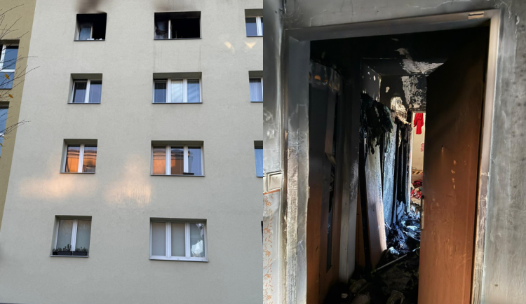 Hasiči z hořícího bytu zachraňovali 3 lidi, 2 psy a 4 kočky. Evakuovali také 20 osob