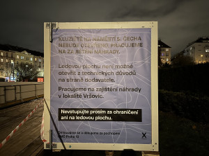 Firma nezvládla v Praze 10 zajistit kluziště ve svahu, radnice odstoupila od smlouvy