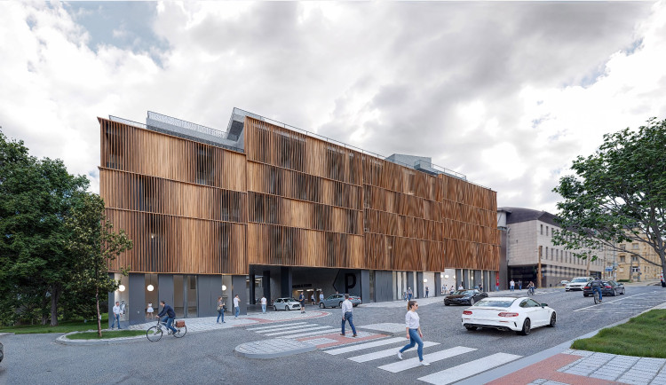 FOTO: Jinak a později. Parkovací dům u jihlavské Billy už má reálné obrysy