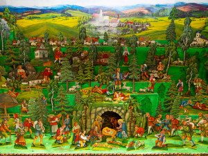 V zemědělském muzeu vystavují papírové betlémy, v jednom má Panna Marie tvář Kubišové