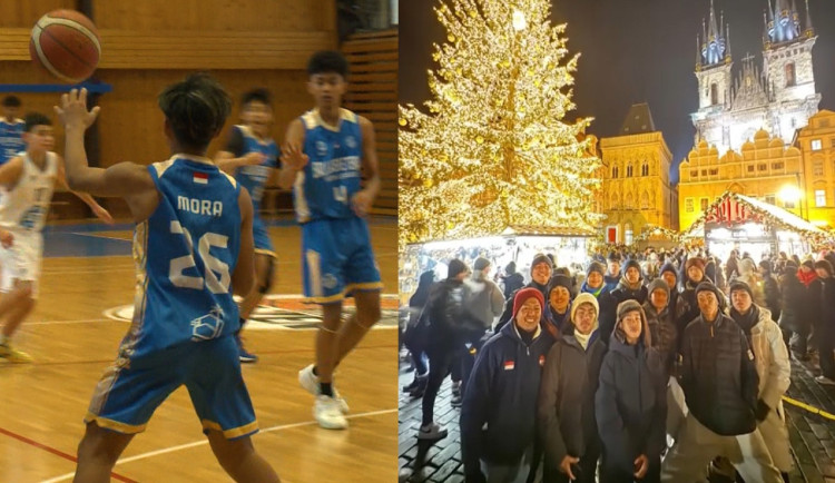 Z tropického Bali rovnou do mrazu. Mladí basketbalisté u nás poprvé viděli sníh