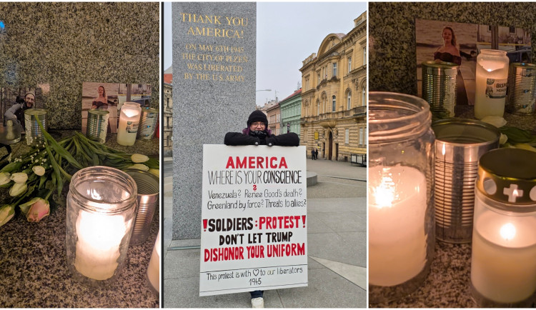U pomníku Díky, Ameriko hoří svíčky za oběti střelby v Minneapolisu, poprvé se tam i protestuje