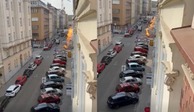 V ulici na Letné hoří plyn, lidé se museli evakuovat