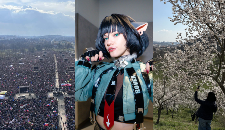 Demonstrace na Letné, návštěva Comic-Conu a rozkvetlý Petřín