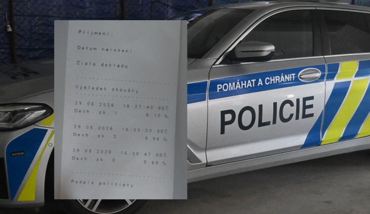 Řidiči osobních aut kličkovali po dálnici D1. Dechová zkouška vykázala přes šest promile