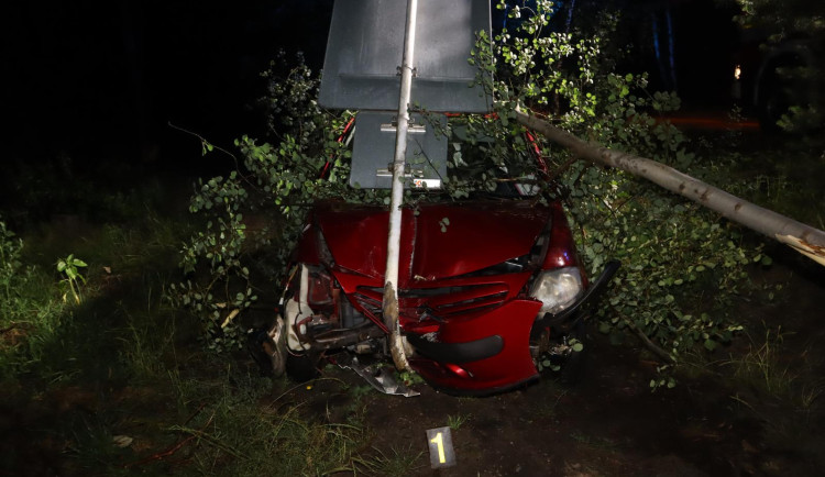 Se dvěma promile zlikvidoval strom i značku. Od nehody odešel po svých