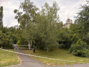 U Barrandovského mostu se zřítila slavná plastika, kusy popadaly na cyklostezku