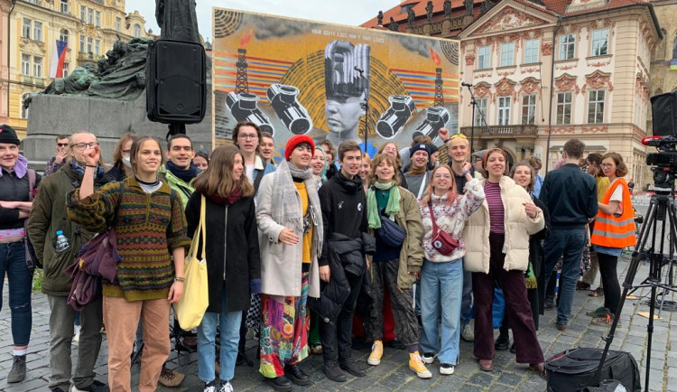 FOTOGALERIE: Aktivisté stávkují za klima v centru Prahy
