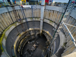 FOTOGALERIE: Stavba metra D je v plném proudu. Podívejte se, jak to vypadá v budoucí stanici Pankrác