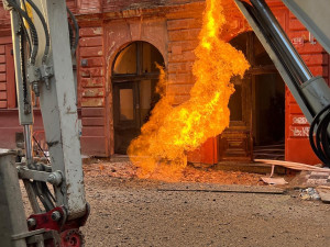 FOTOGALERIE: Požár plynu na Letné