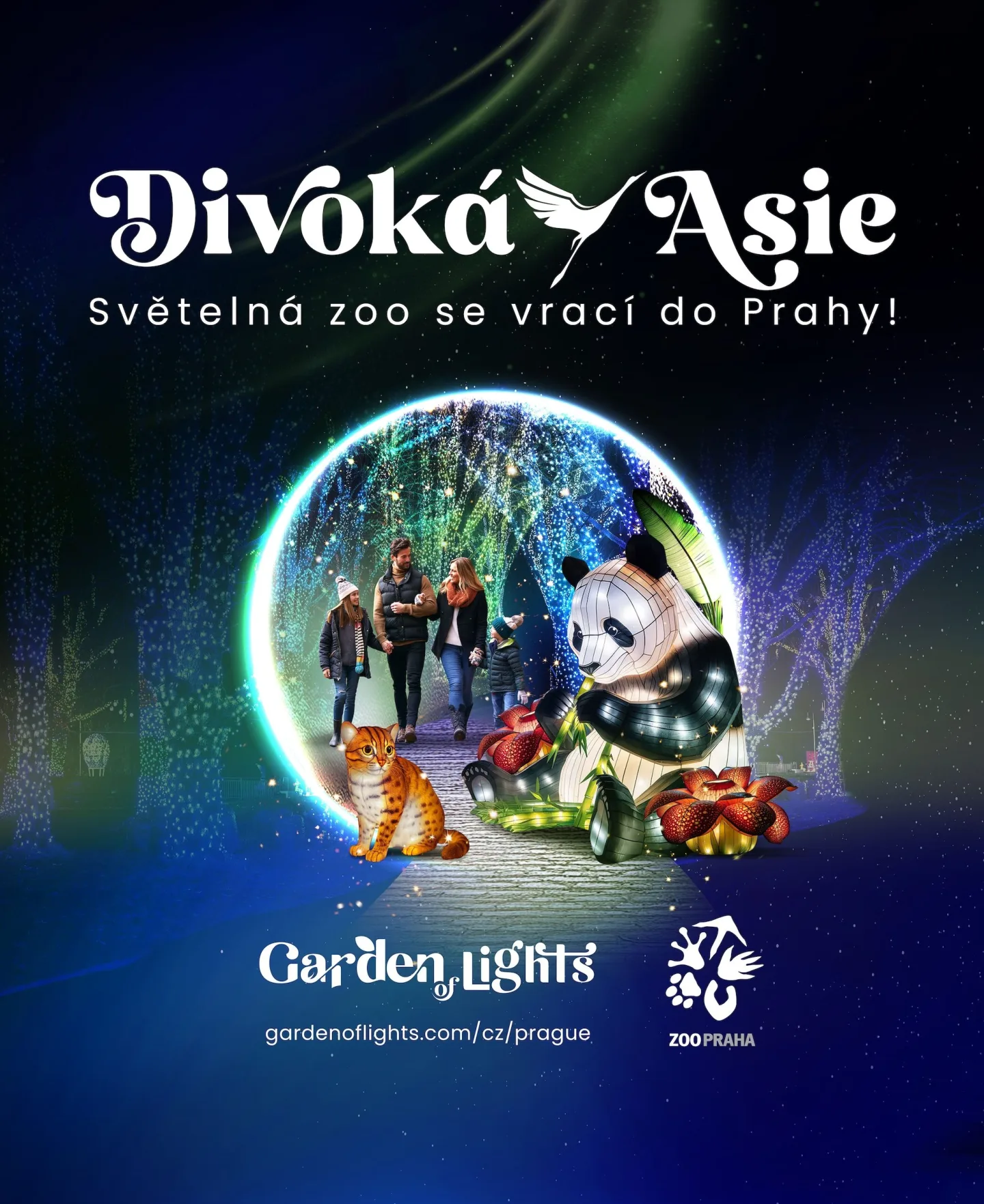 Světelná zoo v pražské zahradě
